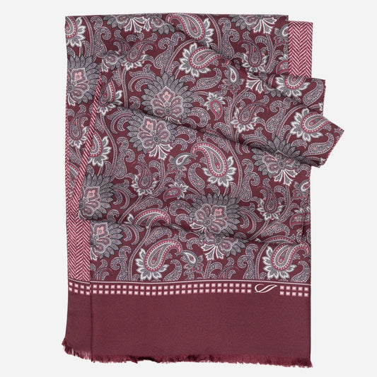Pasquino - Reversible Silk Scarf - Wine - My Men's Shop