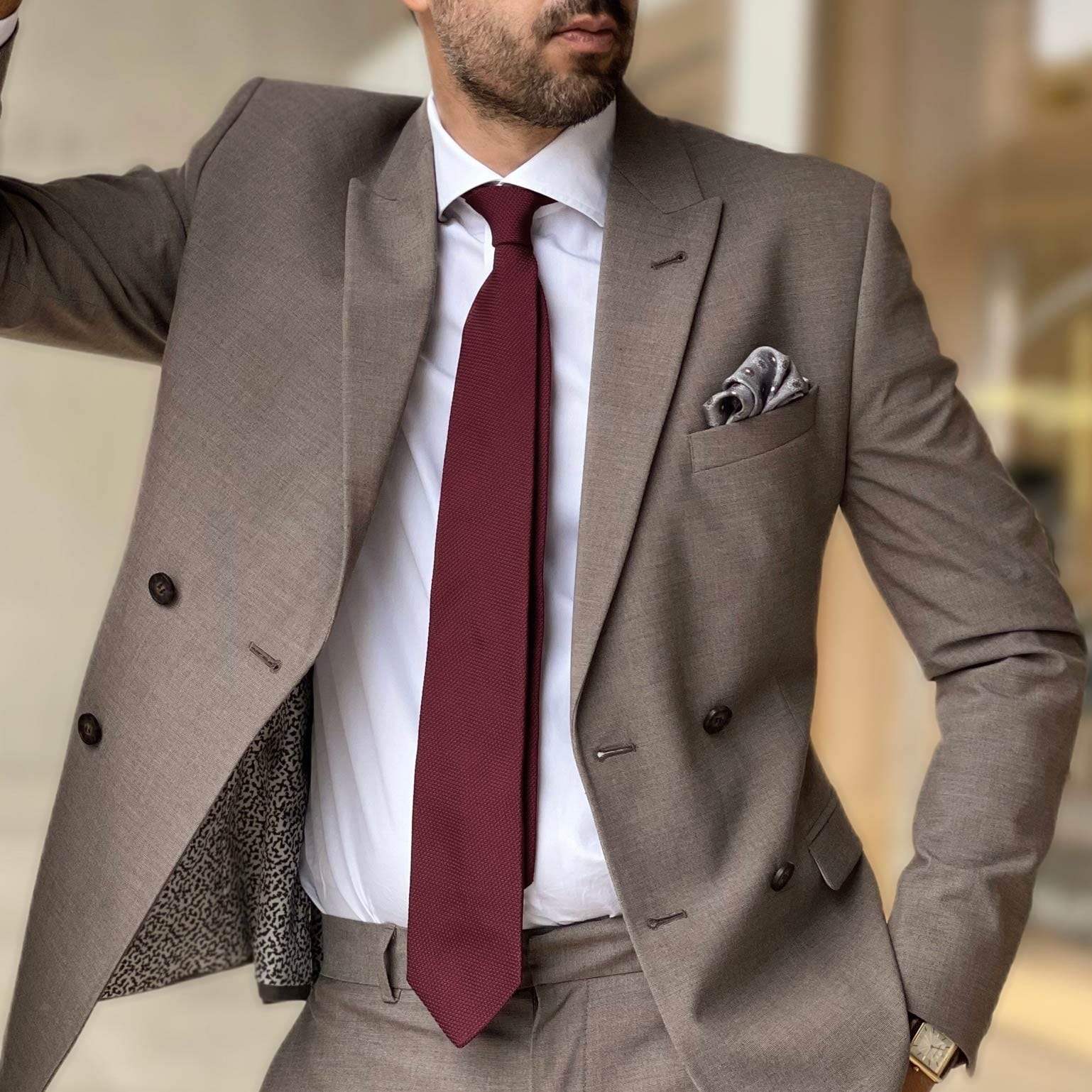 Chianti - Burgundy Silk Grenadine Tie - My Men's Shop