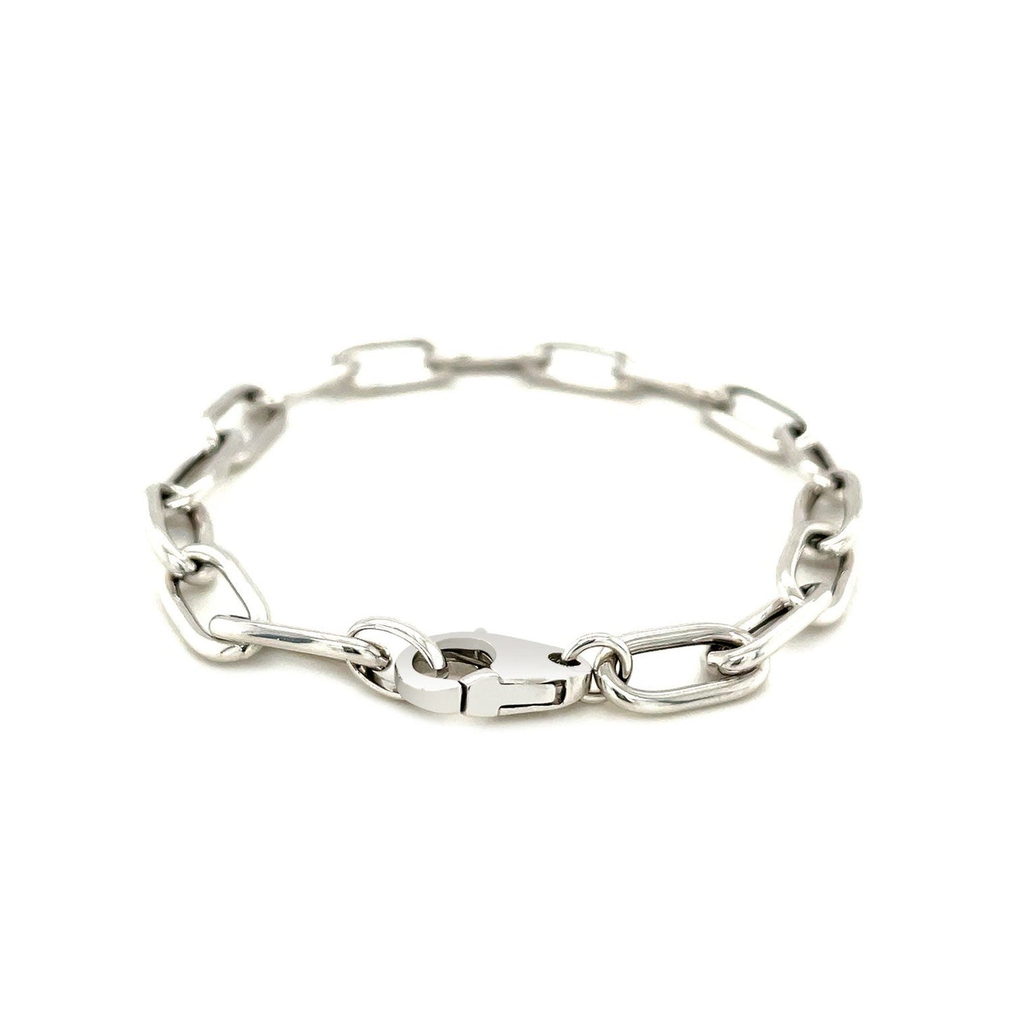 Pulsera de cadena de eslabones anchos de plata de ley