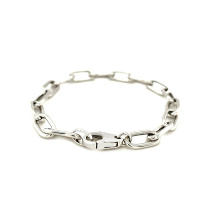 Pulsera de cadena de eslabones anchos de plata de ley