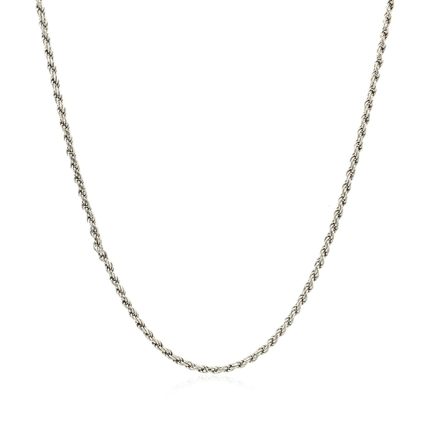 Cadena estilo cuerda de plata de ley de 1,4 mm con corte de diamante