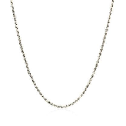 Cadena estilo cuerda de plata de ley de 1,4 mm con corte de diamante