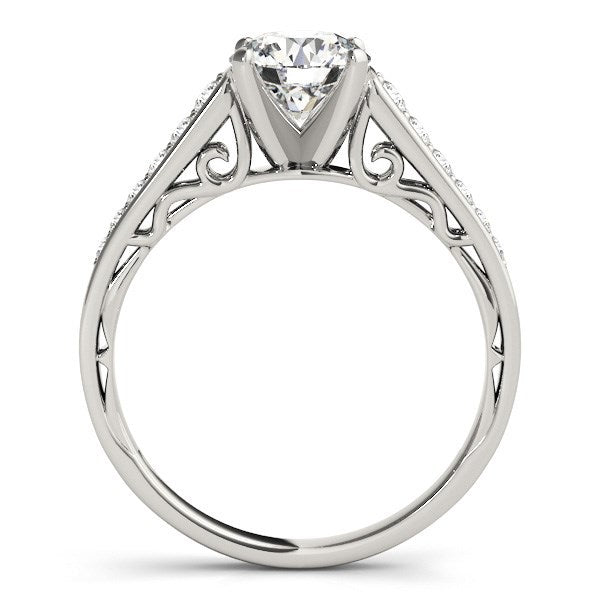 Anillo de Compromiso con Diamantes en Diseño Catedral de Oro Blanco de 14k (1 1/4 TCW)