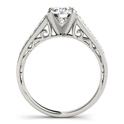 Anillo de Compromiso con Diamantes en Diseño Catedral de Oro Blanco de 14k (1 1/4 TCW)