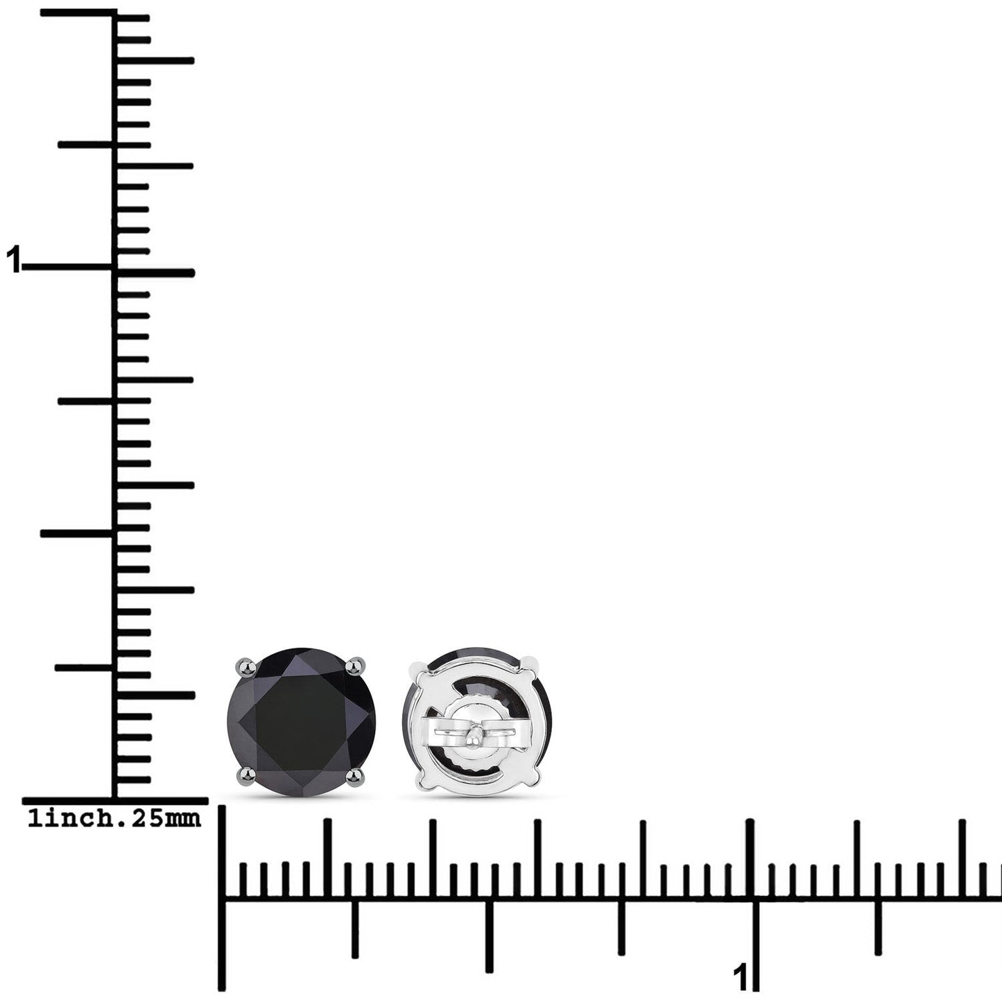 Pendientes de oro blanco de 14K con diamante negro genuino de 3,48 quilates