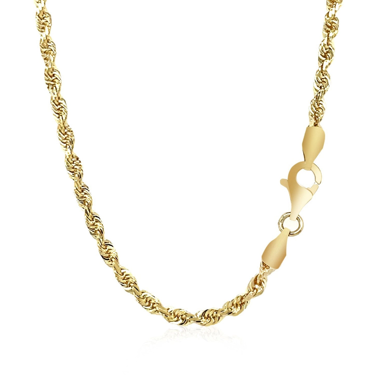 Cadena de oro amarillo macizo de 14k, corte diamante, de 2.75mm