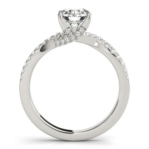 Anillo de compromiso de oro blanco de 14 quilates con diamantes, montura elegante de vástago dividido (1 1/4 cttw)