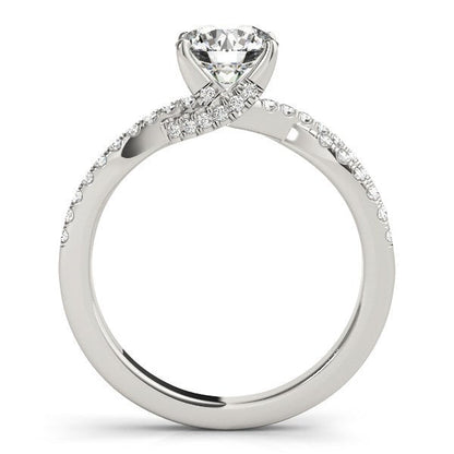 Anillo de compromiso de oro blanco de 14 quilates con diamantes, montura elegante de vástago dividido (1 1/4 cttw)