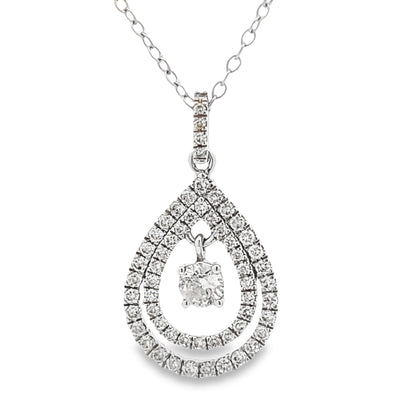 Colgantes de moda con diamante de .77 ct en oro blanco de 10 kt