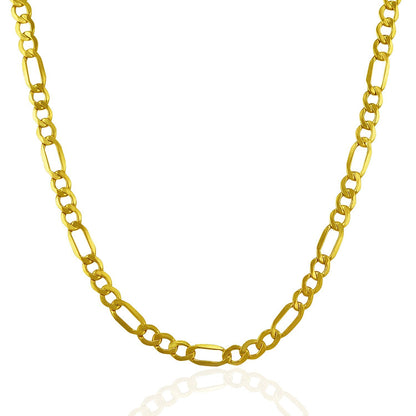 Cadena Fígaro de oro amarillo de 10k de 4.6mm, ligera