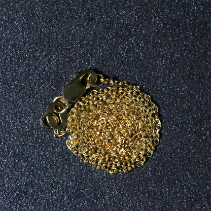 Cadena de eslabones tipo cable con corte de diamante de oro amarillo de 14k y 0.8mm