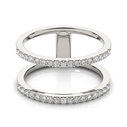 Anillo de doble banda de oro blanco de 14k con diamantes (1/3 de quilate en total)