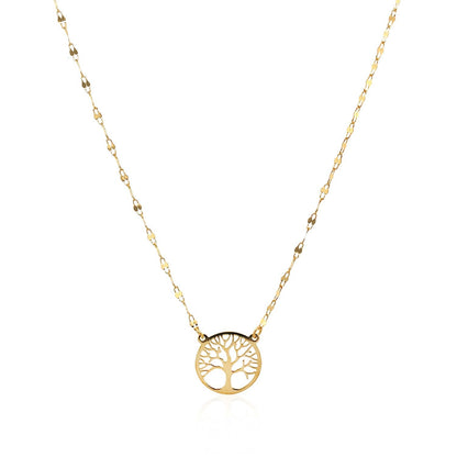 Collar Árbol de la Vida de Oro Amarillo de 14K