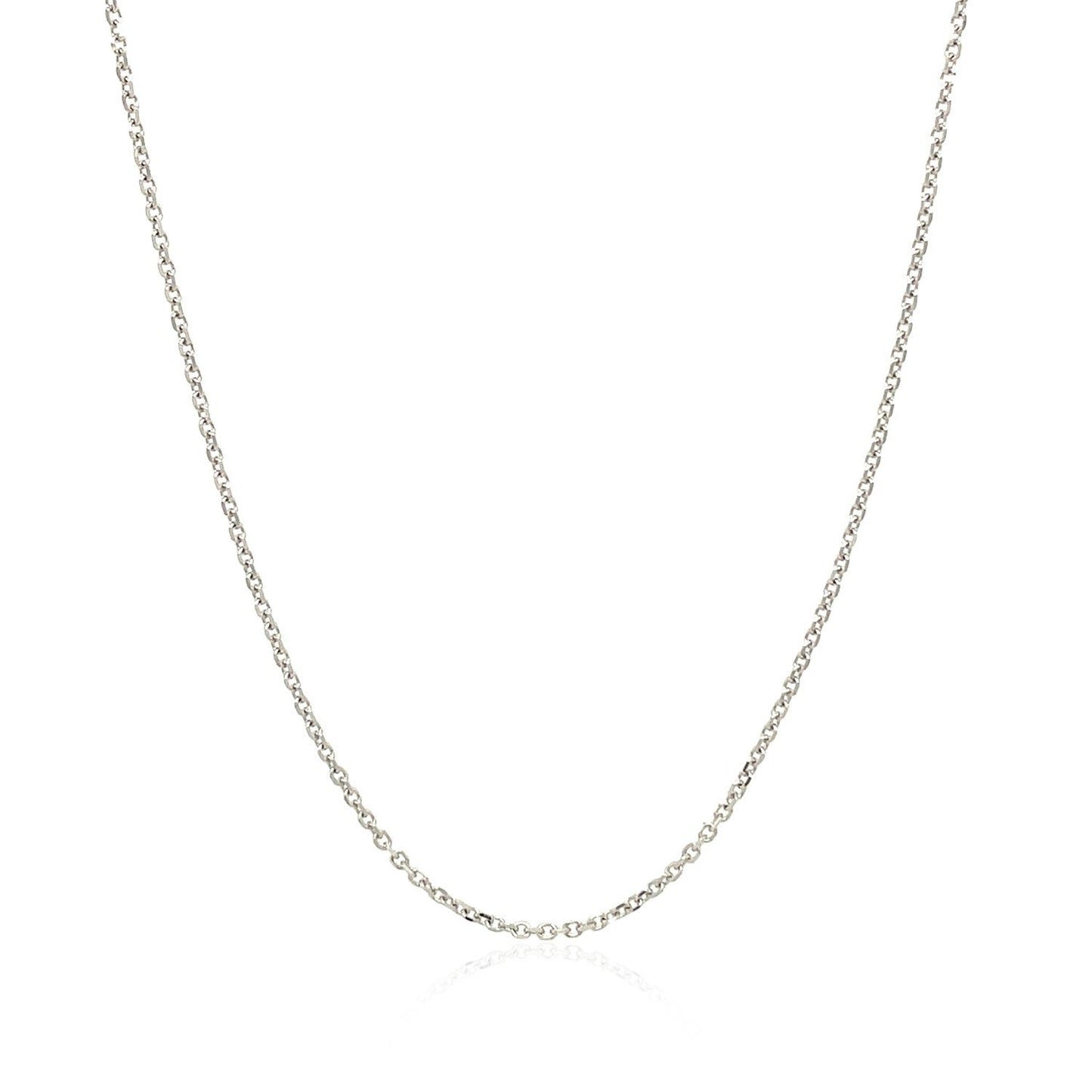 Cadena de oro blanco de 10 quilates, 1.1mm