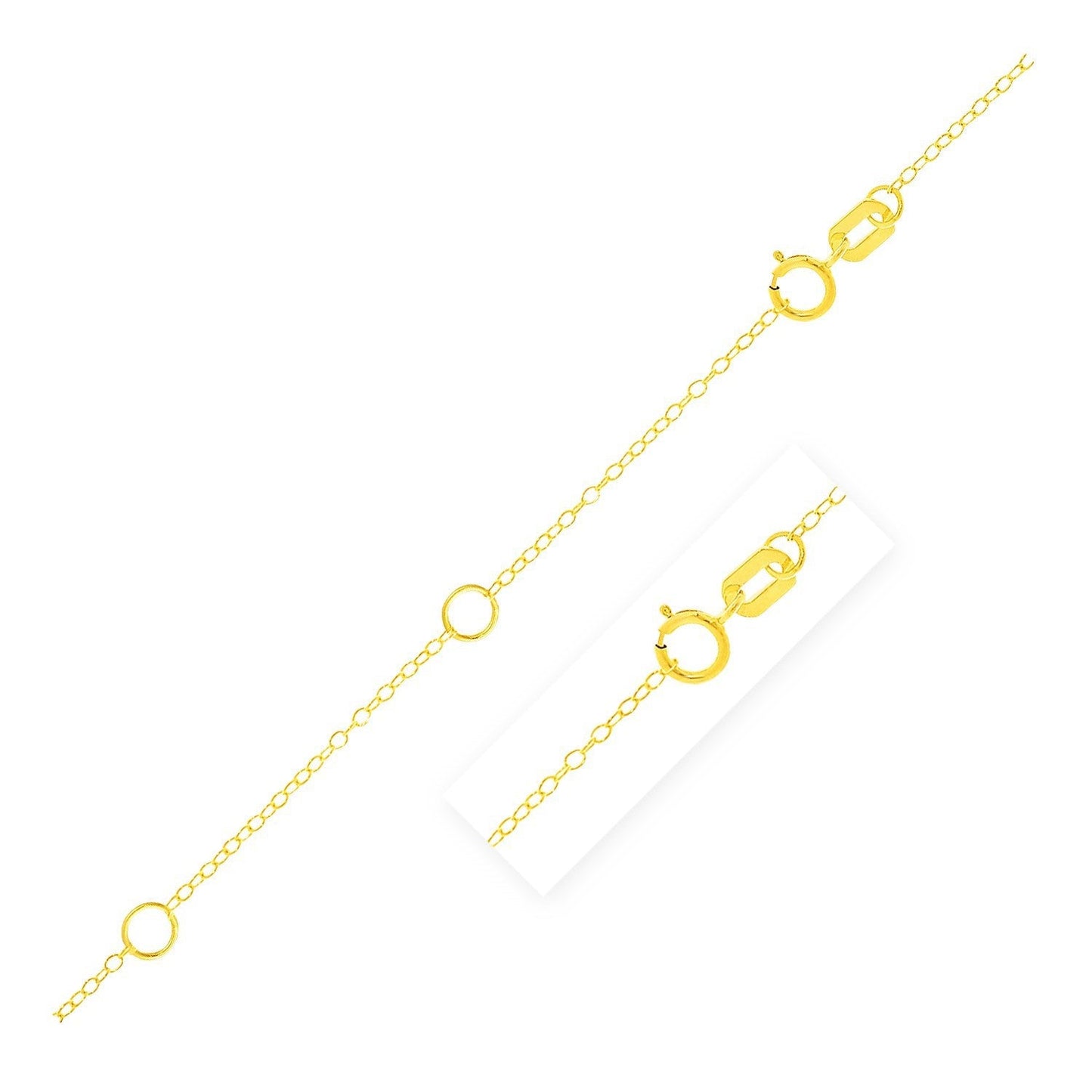 Cadena Piatto Doble Extensible de Oro Amarillo de 10k (1.30 mm)