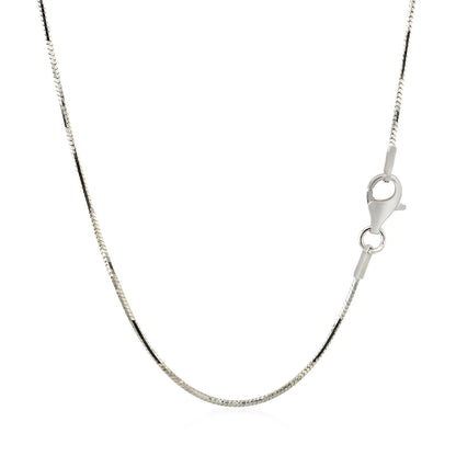 Cadena serpiente octogonal de plata de ley con baño de rodio de 1,1 mm