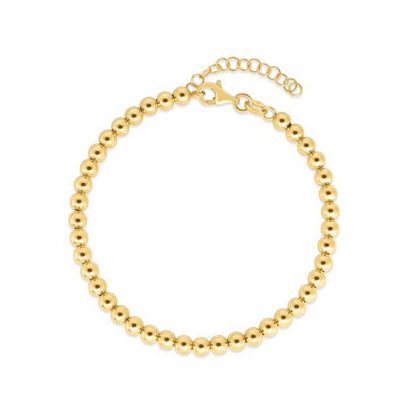 Cadena de cuentas de oro amarillo de 14k (4 mm)