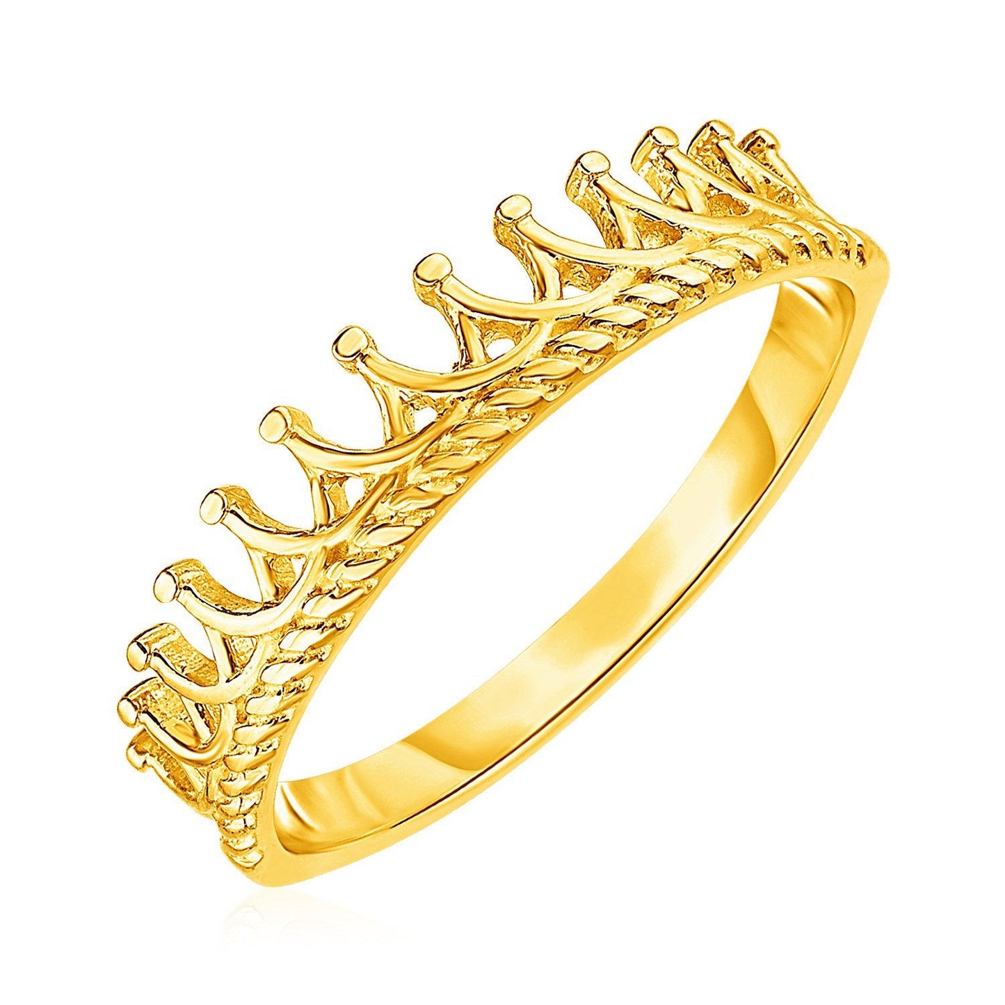 Anillo con motivo de corona de oro amarillo de 14 quilates