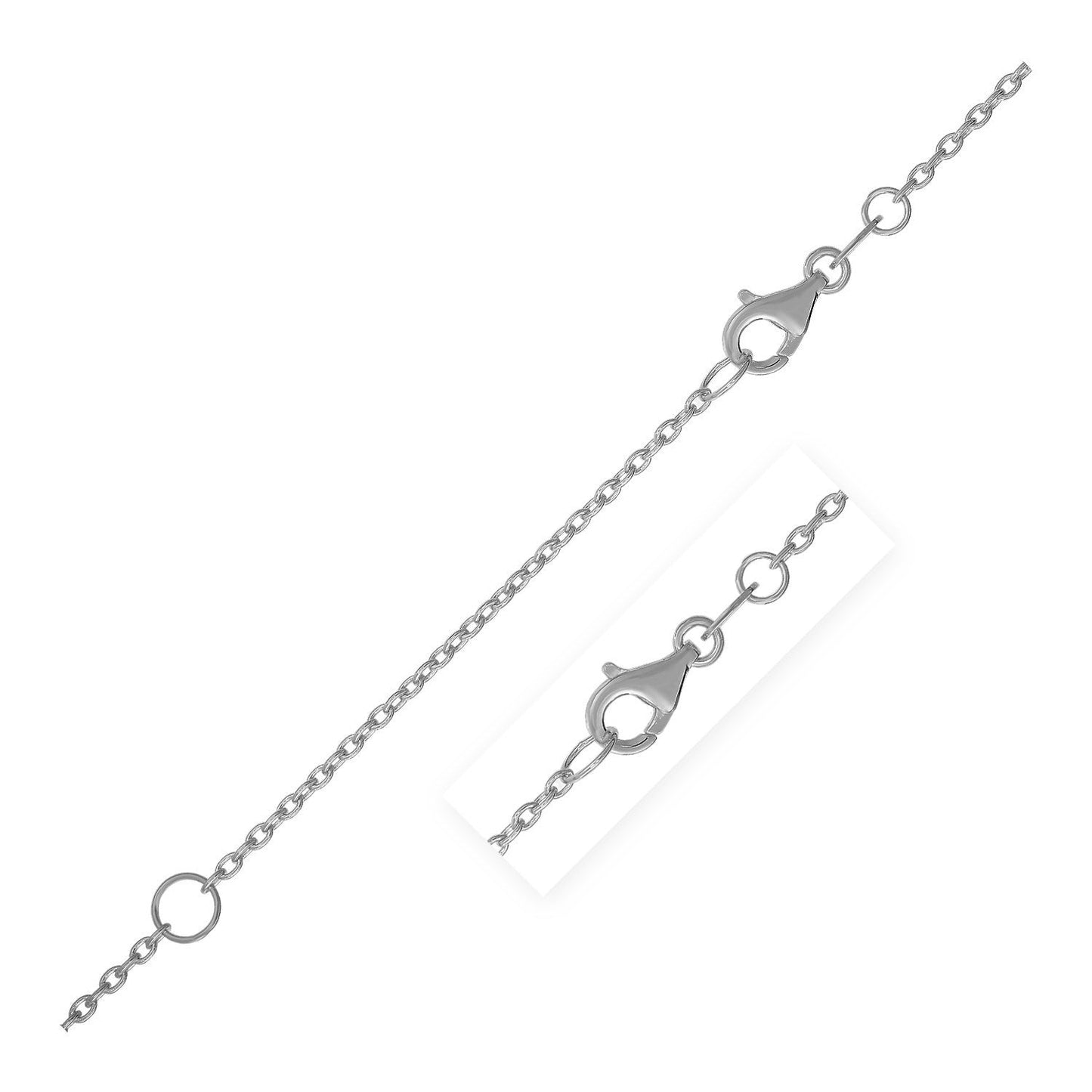 Cadena extensible en oro blanco de 14k (1.2mm)