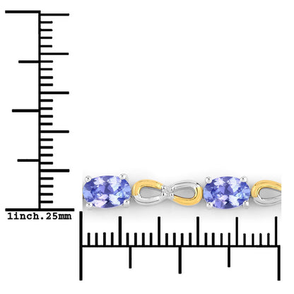 Pulsera de Plata de Ley 925 con Tanzanita Genuina de 1,81 Quilates y Topacio Blanco