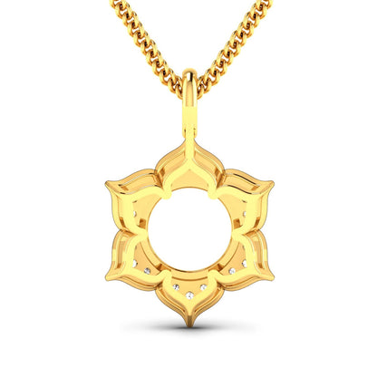 Colgante semimontado de oro amarillo de 14K con diamante blanco genuino de 0,14 quilates - para gema redonda de 8,00 mm