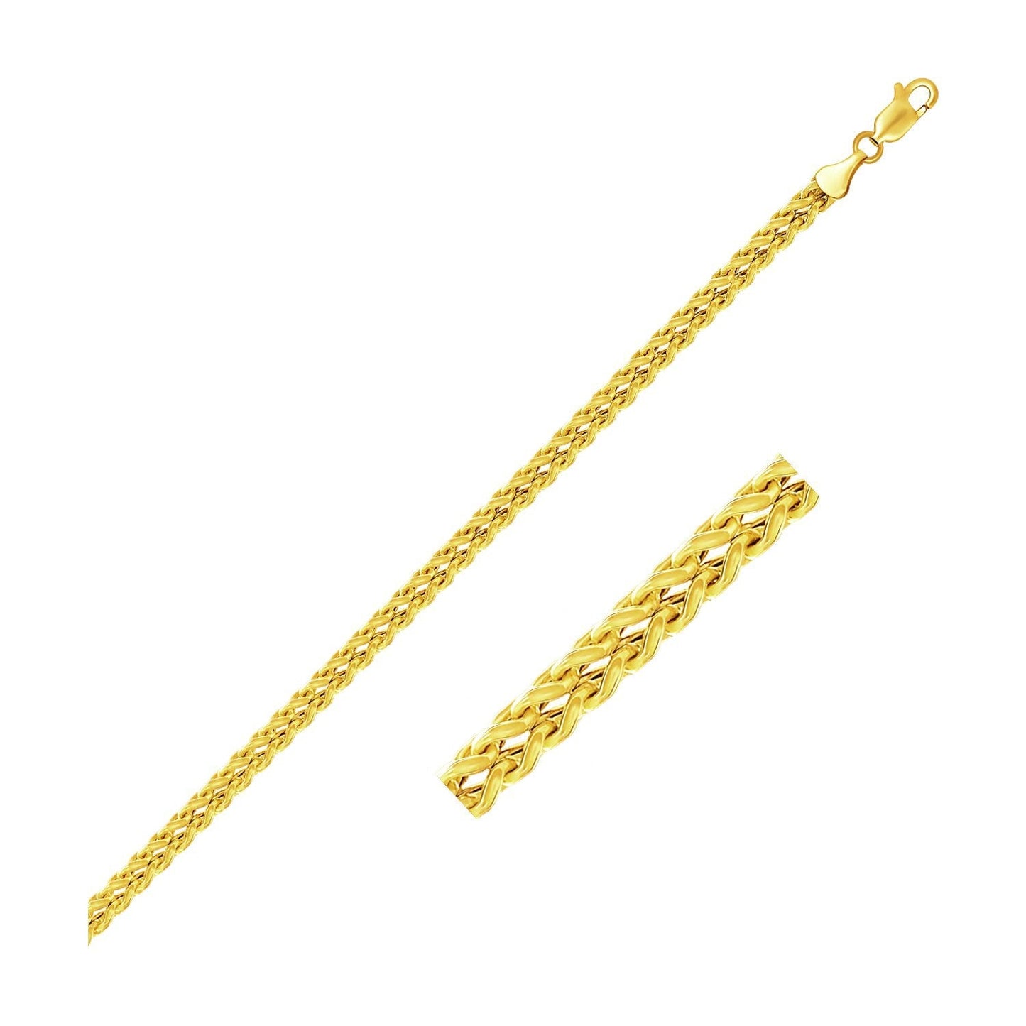 Cadena Franco cuadrada de oro amarillo de 14k y 3.2mm