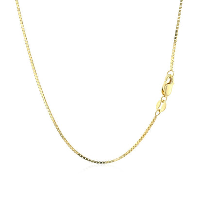 Cadena clásica tipo box de oro amarillo de 10k y 1.0mm