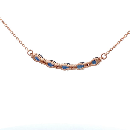 Colgantes de moda de zafiro y diamante de 0,73 ct. Oro rosa de 10 kt.