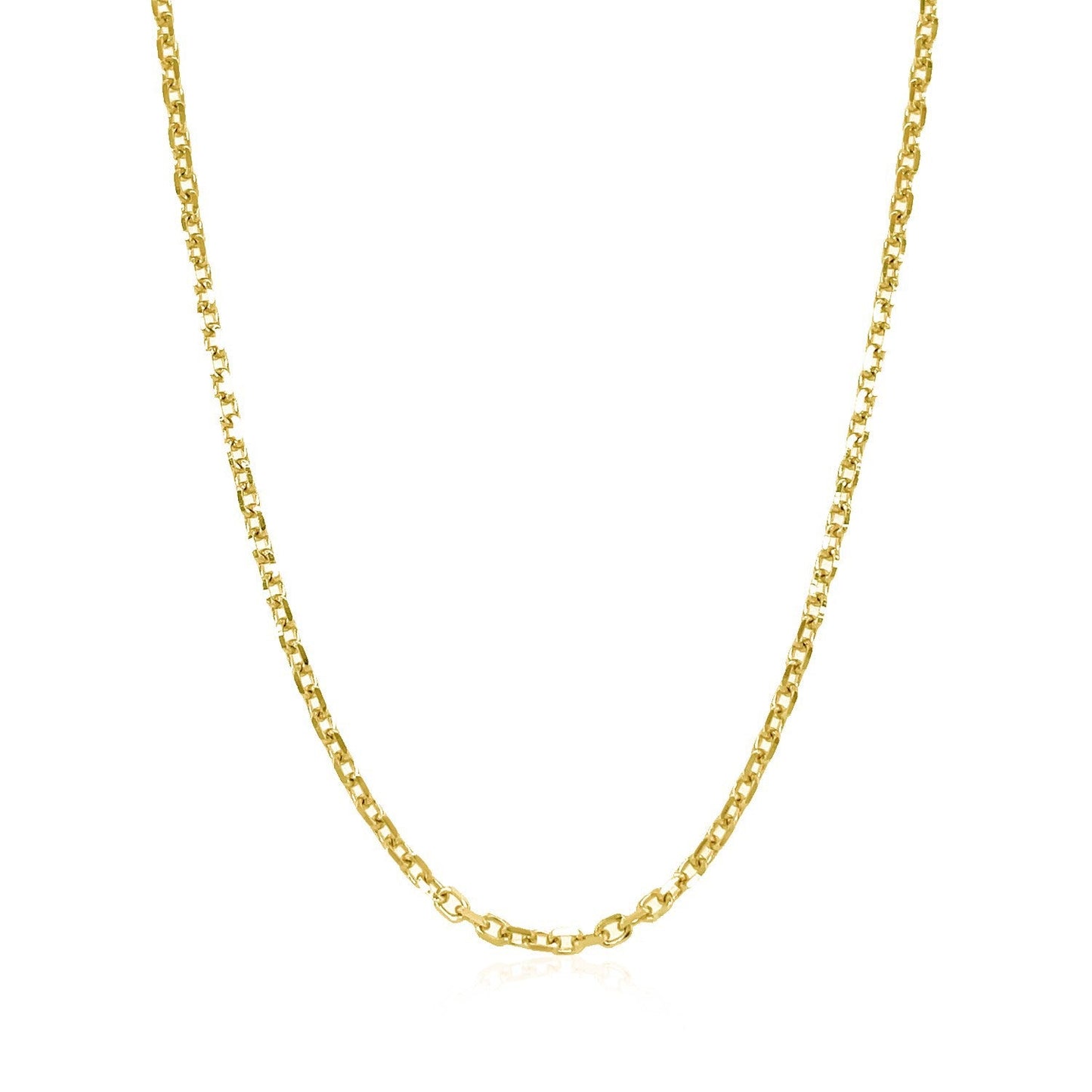 Cadena de Eslabones de Cable de Oro Amarillo de 14k con Corte de Diamante de 1.8mm