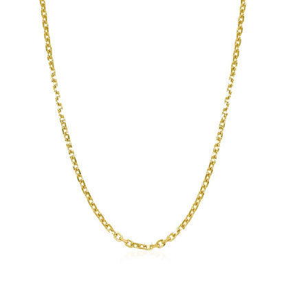 Cadena de Eslabones de Cable de Oro Amarillo de 14k con Corte de Diamante de 1.8mm