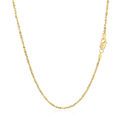 Cadena Brillante de Oro Amarillo de 14k 1.1mm