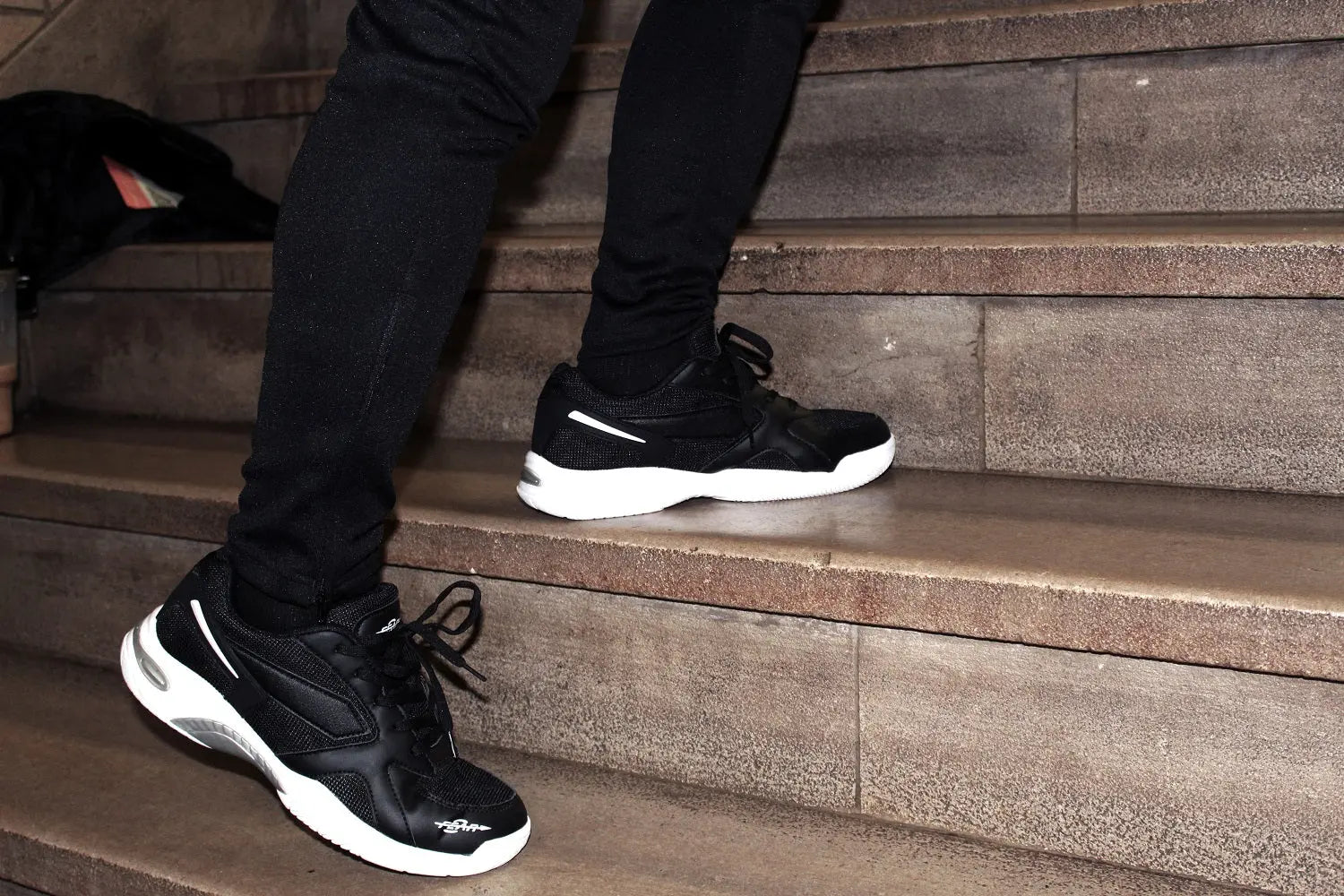 Men's High Arch Firm Support All-In-One Black Walking Shoes, Comfort & Performance Style - My Men's Shop