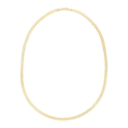 Cadena de oro amarillo de 14k de alto brillo con textura (4mm)