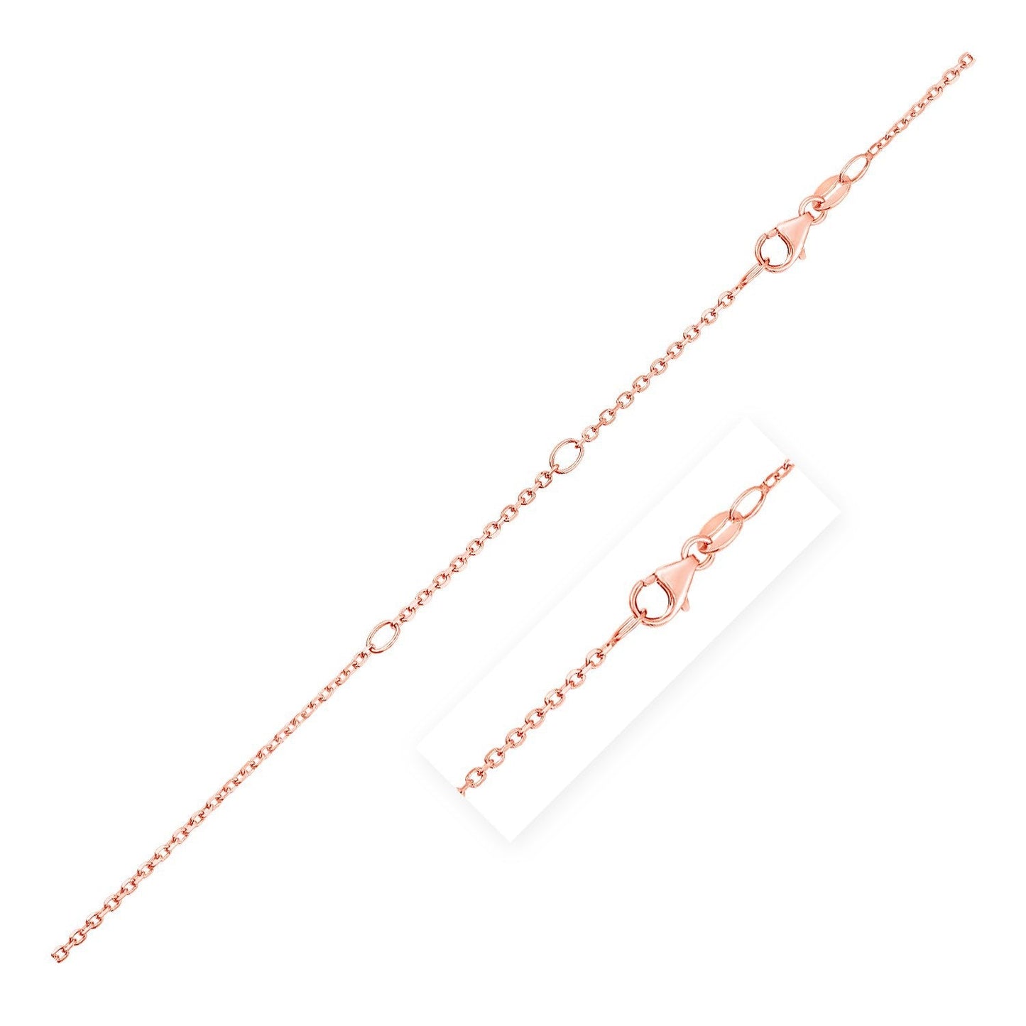 Cadena de cable doblemente extensible en oro rosa de 14k (1.2mm)