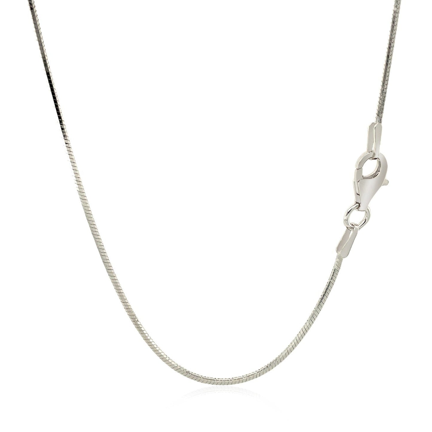 Cadena estilo serpiente de plata esterlina de 1,2 mm con baño de rodio