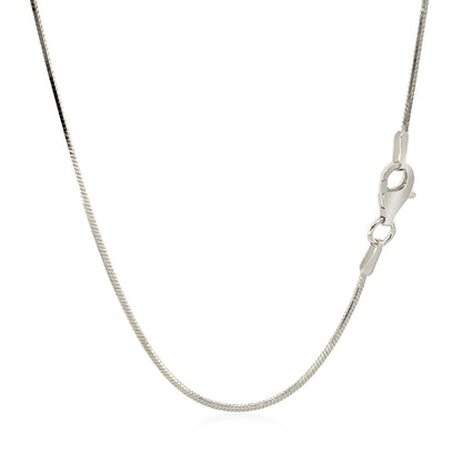 Cadena estilo serpiente de plata esterlina de 1,2 mm con baño de rodio