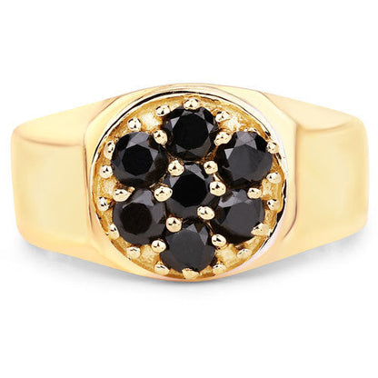 Anillo de Plata Esterlina .925 con Diamante Negro Genuino de 0.91 Quilates