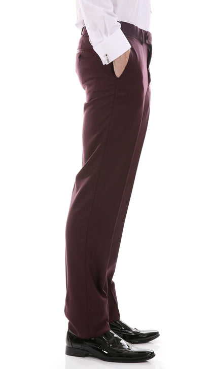 Celio Burgundy 3 Piece Slim Fit Tuxedo