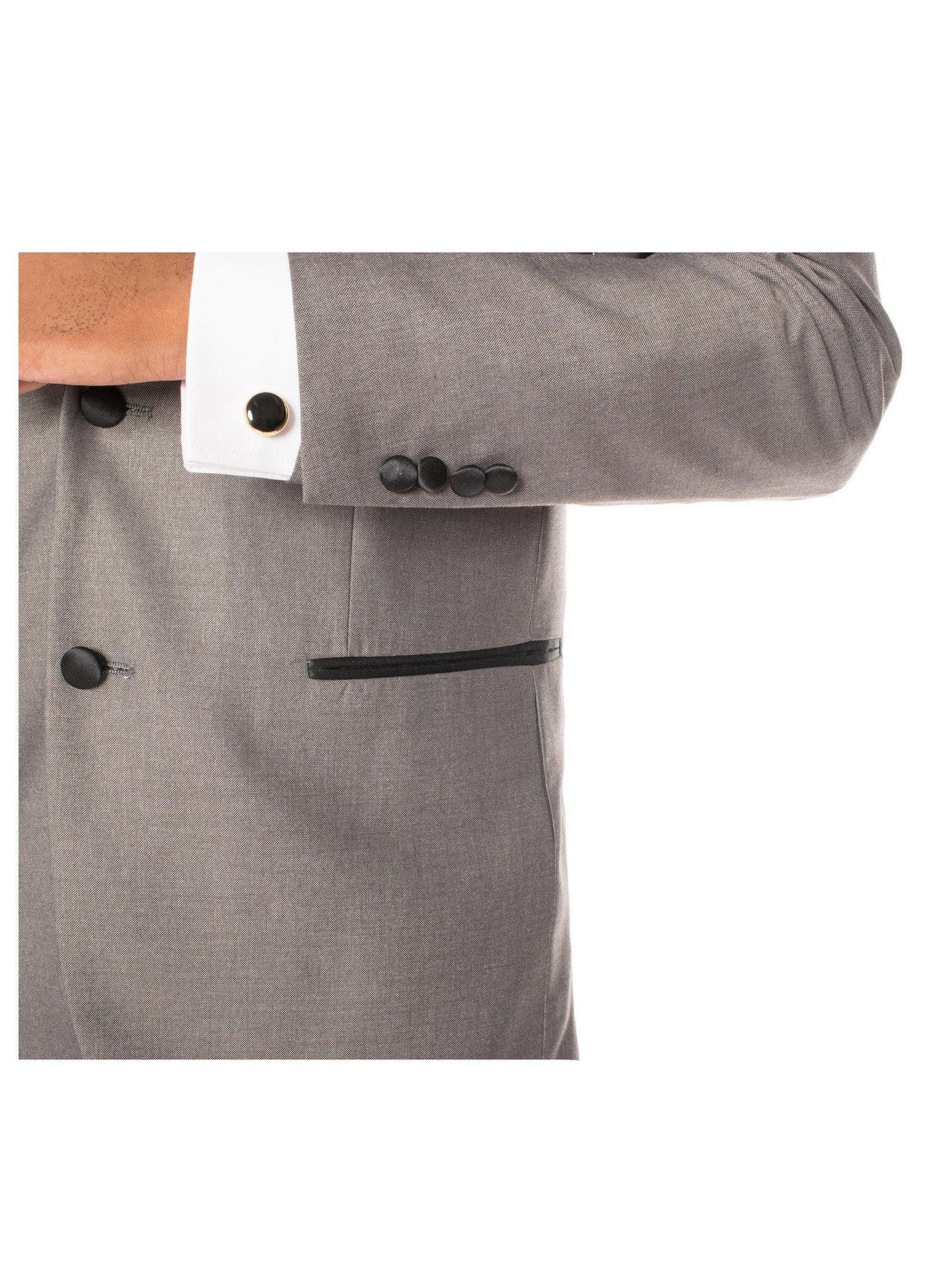 Celio Grey & Black Slim Fit 3 Piece Tuxedo
