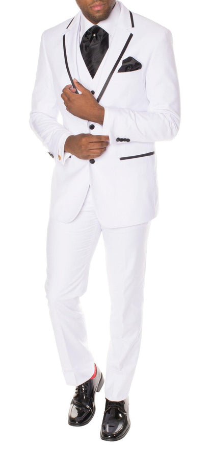 Celio White & Black 3 piece Slim Fit Tuxedo