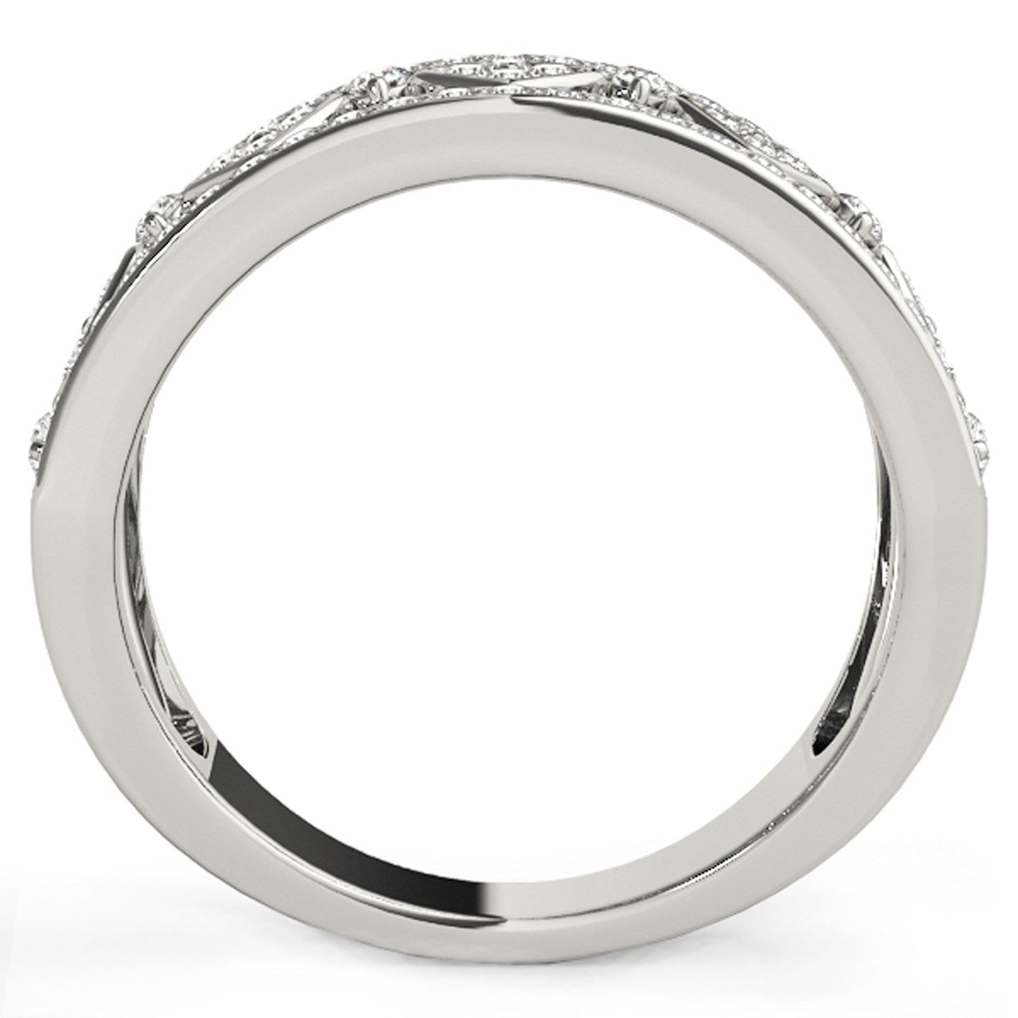 Anillo con motivo cuadrado con incrustaciones de diamantes en oro blanco de 14k (1/2 quilate en total)