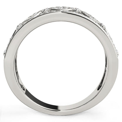 Anillo con motivo cuadrado con incrustaciones de diamantes en oro blanco de 14k (1/2 quilate en total)