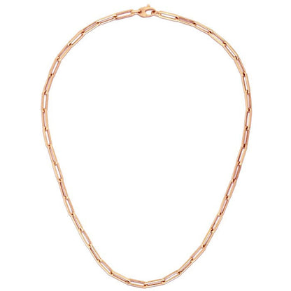 Cadena de eslabones ovalados gruesa de oro rosa de 14K (4.2 mm)