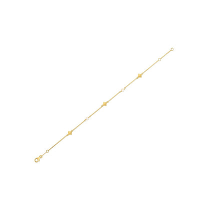 Pulsera de trébol con perlas en oro amarillo de 14k