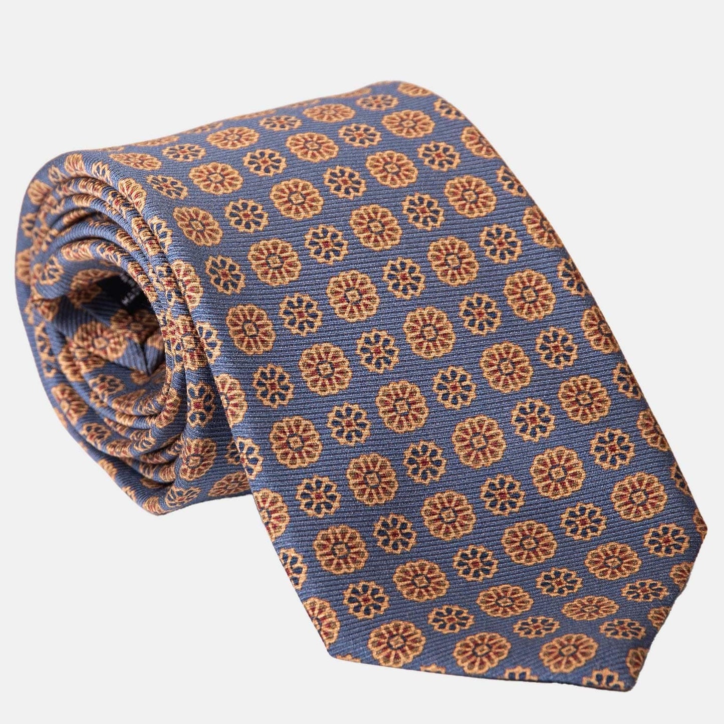 Claudius - Printed Madder Silk Tie - Venetian Blue - My Men's Shop