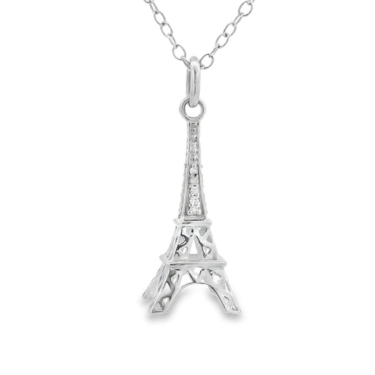 Colgantes de moda de diamante de 0,06 ct de plata de ley
