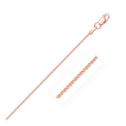 Cadena de oro rosa de 14k redonda de trigo (1.00 mm)