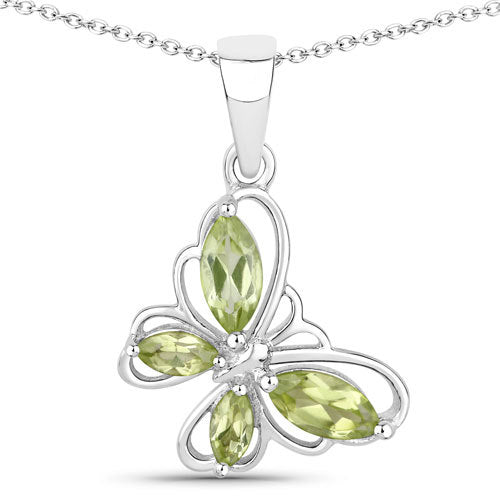 Colgante de plata de ley .925 con peridoto genuino de 0.64 quilates