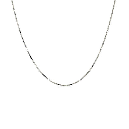 Cadena de oro blanco de 18k, eslabón cuadrado, 0,6 mm