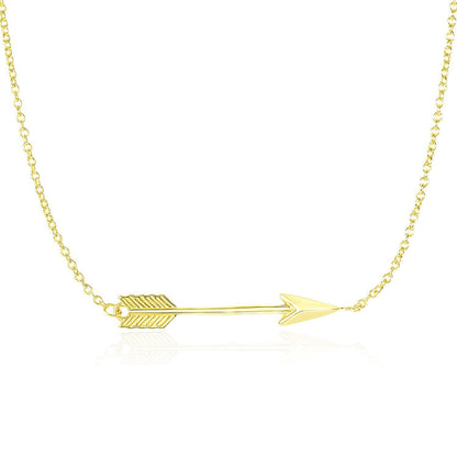 Cadena de Oro Amarillo de 14k con Colgante de Flecha Horizontal